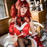 仙女月《红色圣诞兔》主题写真：32张全套美图