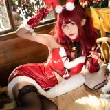 仙女月《红色圣诞兔》主题写真：32张全套美图