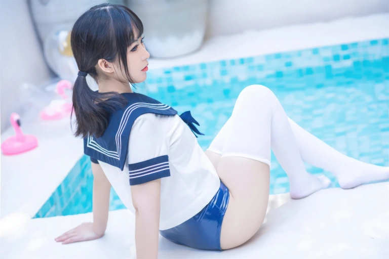 虎森森《JK死库水》主题写真：35张全套美图