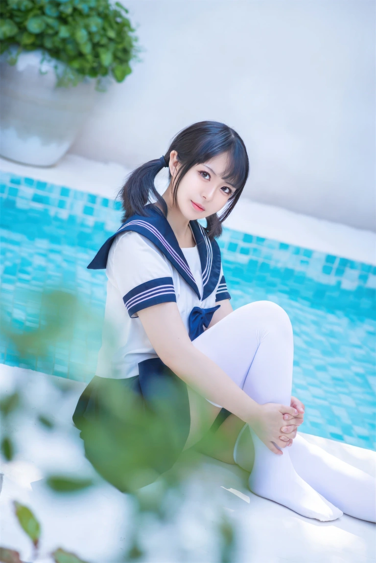 虎森森《JK死库水》主题写真：35张全套美图