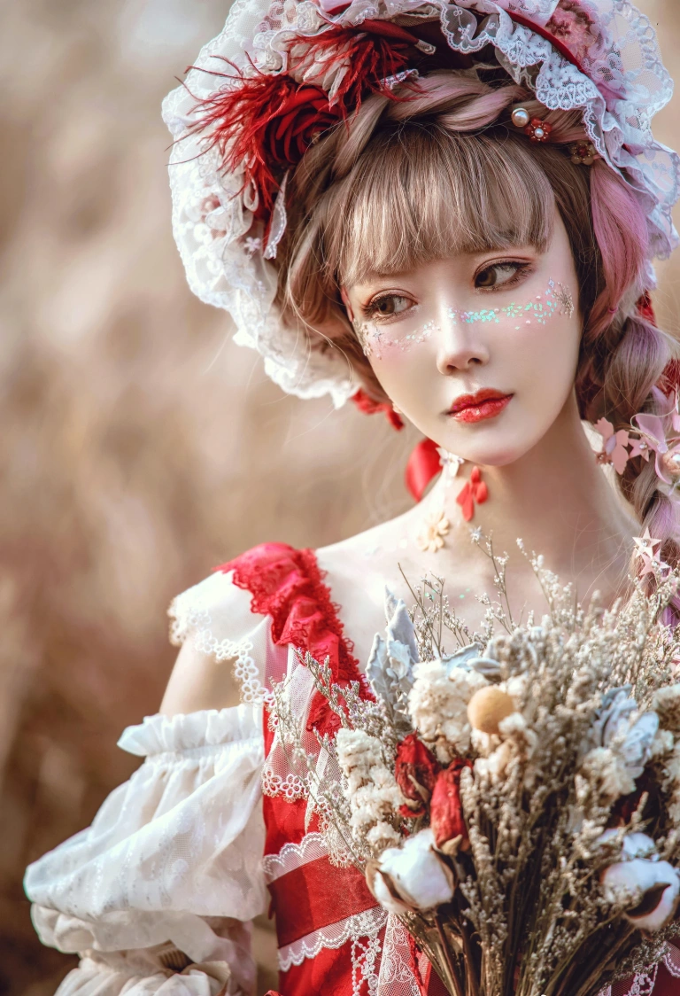 阿包也是兔娘《Lolita红裙》主题写真：12张全套美图