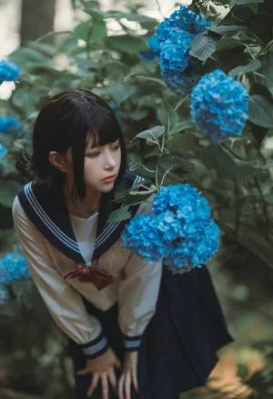 凛子酱《紫阳花》主题写真：27张全套美图