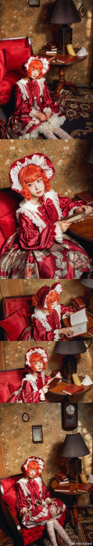 阿包也是兔娘《Lolita红裙2》主题写真：28张全套美图