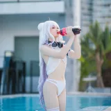 焖焖碳《恶毒泳衣》主题写真：37张全套美图