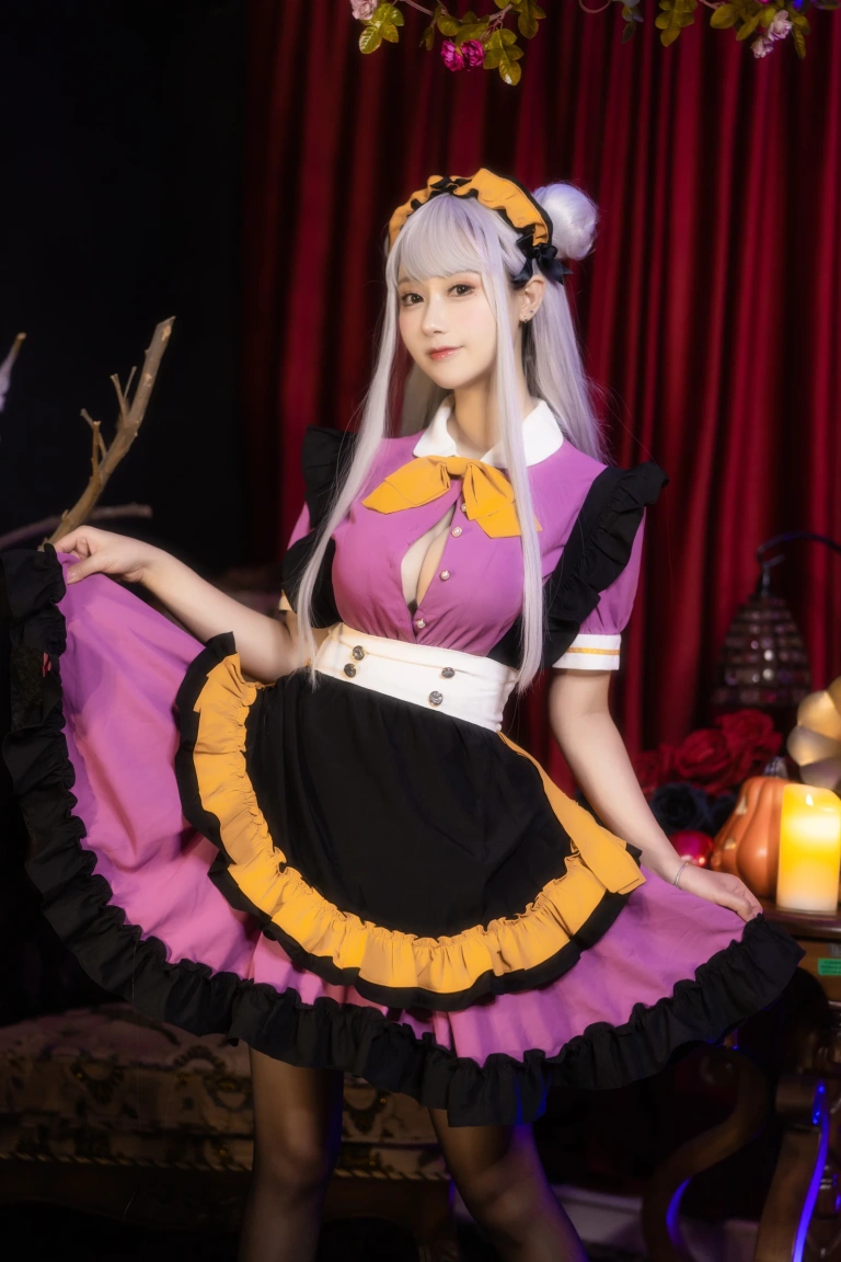 羽生三未《万圣黑丝女仆》主题写真：37张全套美图