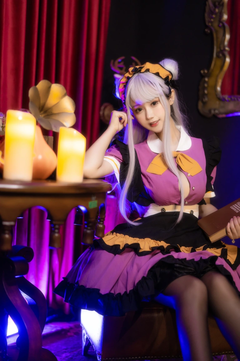 羽生三未《万圣黑丝女仆》主题写真：37张全套美图