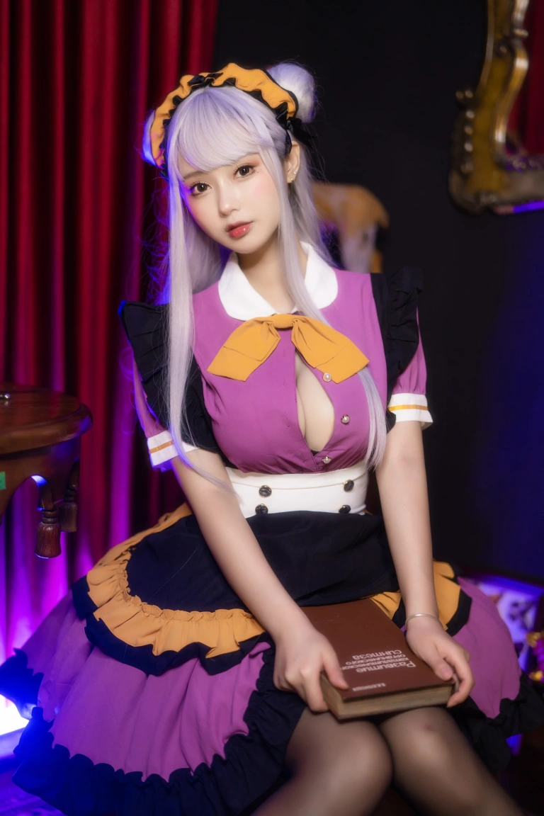 羽生三未《万圣黑丝女仆》主题写真：37张全套美图