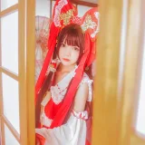 桜桃喵《灵梦 新年快乐》主题写真：45张全套美图