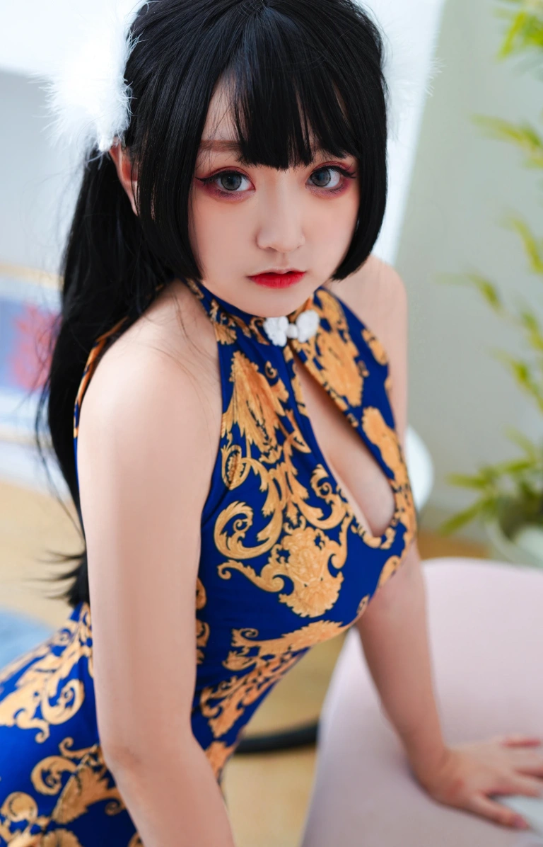 恩田直幸《蓝色旗袍》主题写真：52张全套美图