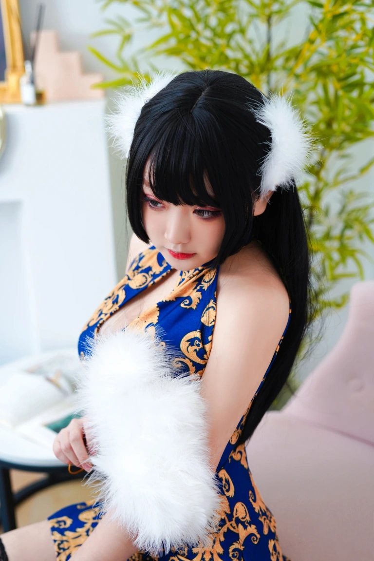 恩田直幸《蓝色旗袍》主题写真：52张全套美图