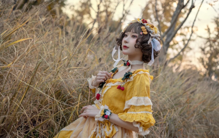 阿包也是兔娘《Lolita黄裙》主题写真：12张全套美图