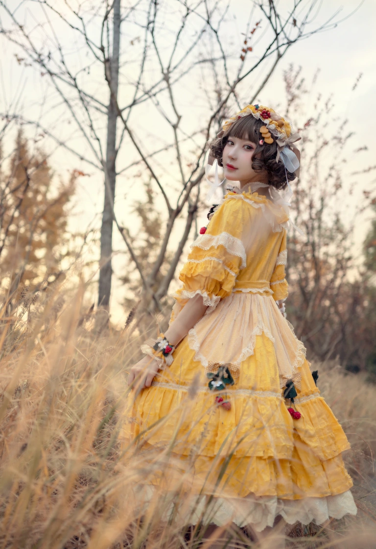 阿包也是兔娘《Lolita黄裙》主题写真：12张全套美图