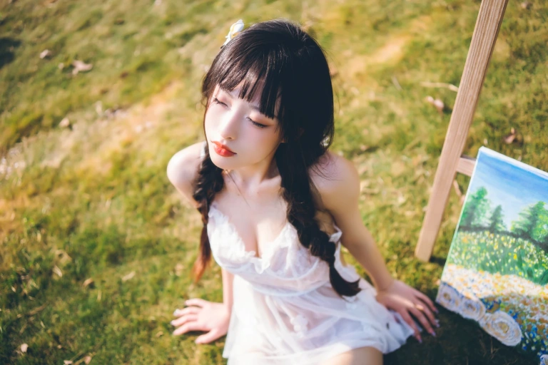 清水由乃《田园蕾丝裙》主题写真：65张全套美图