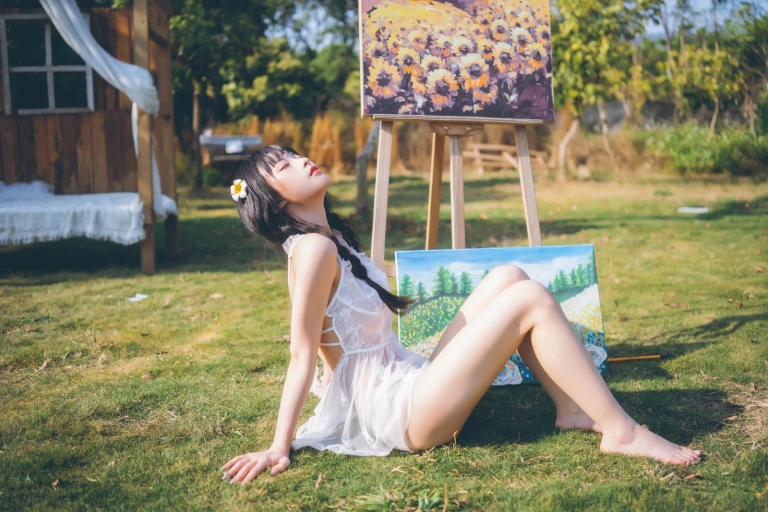 清水由乃《田园蕾丝裙》主题写真：65张全套美图
