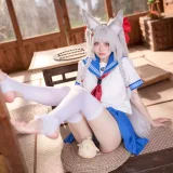 九柒喵《碧蓝航线-朝凪JK》主题写真：37张全套美图