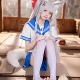 九柒喵《碧蓝航线-朝凪JK》主题写真：37张全套美图