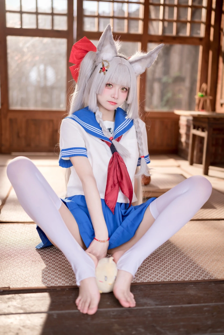 九柒喵《碧蓝航线-朝凪JK》主题写真：37张全套美图