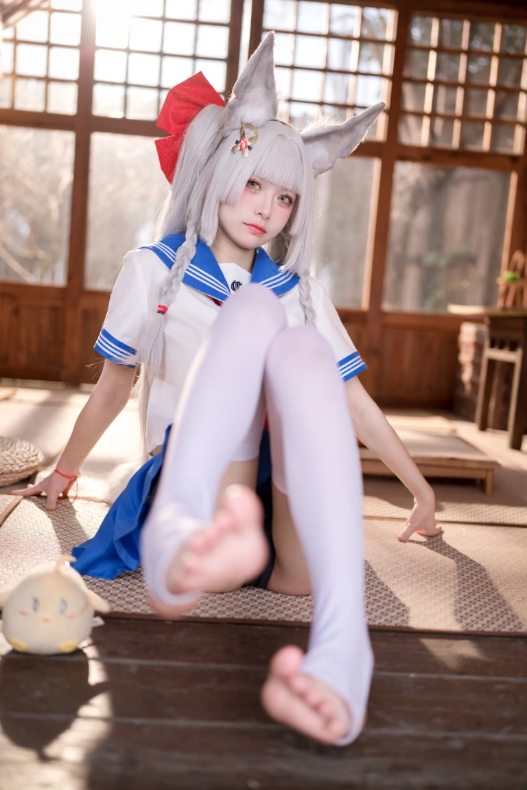 九柒喵《碧蓝航线-朝凪JK》主题写真：37张全套美图