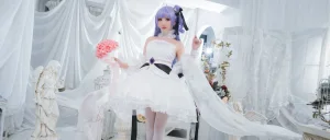 面饼仙儿《独角兽婚纱》主题写真：14张全套美图