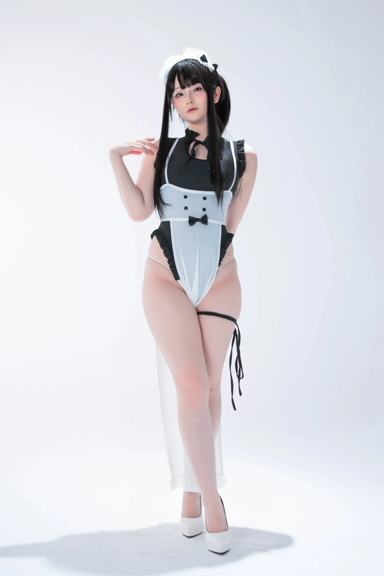 屿鱼《拉伸教学》主题写真：48张全套美图