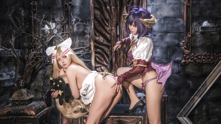 小和甜酒&橙风千雅《魔法少女双人 柊舞缇娜&爱丽丝》主题写真：55张全套美图，含7个视频