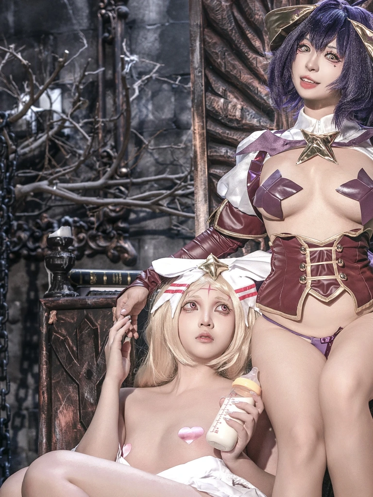 小和甜酒&橙风千雅《魔法少女双人 柊舞缇娜&爱丽丝》主题写真：55张全套美图，含7个视频