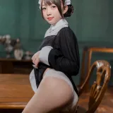 花铃《黑丝透明短裙女仆》主题写真：65张全套美图