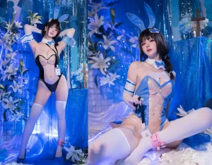 前羽《メアリー梅里 バニーガールver NIKKE》主题写真：58张全套美图，含4个视频