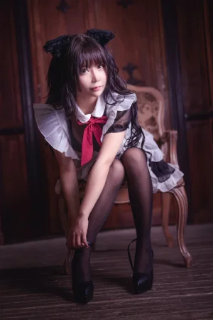 抱走莫子《黑丝猫咪小女仆》主题写真：44张全套美图