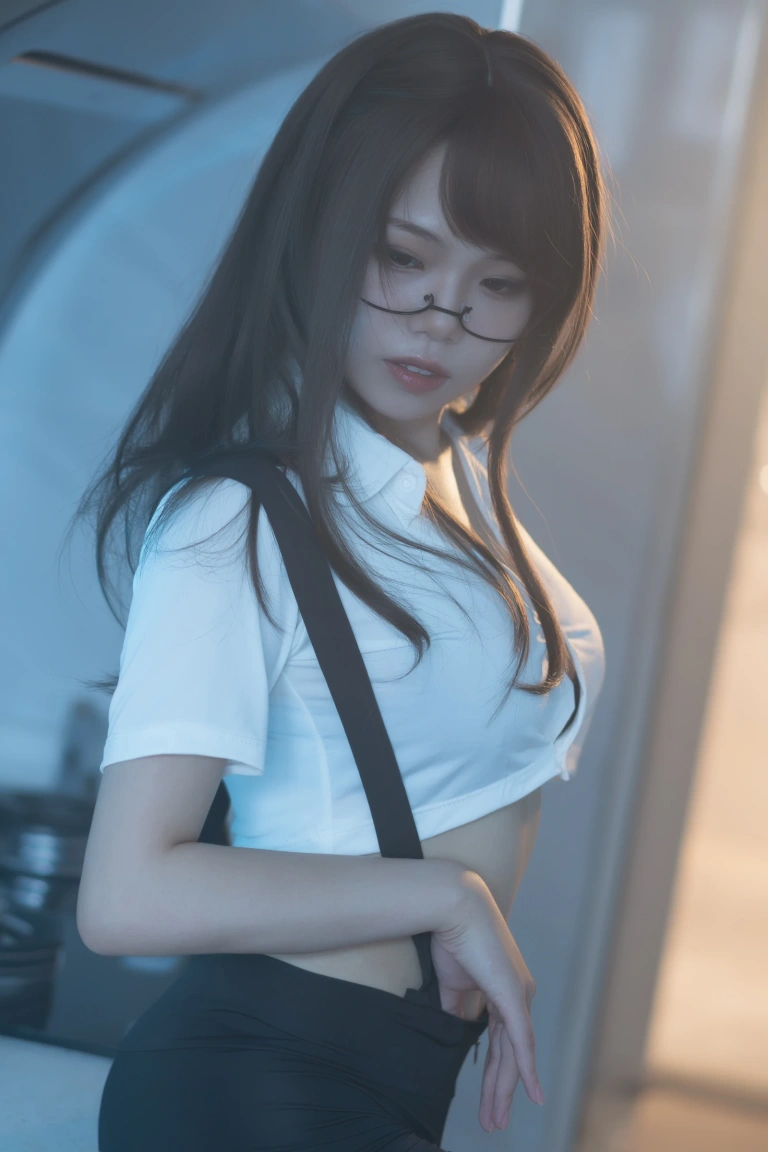 七月喵子《眼镜娘1号》主题写真：21张全套美图