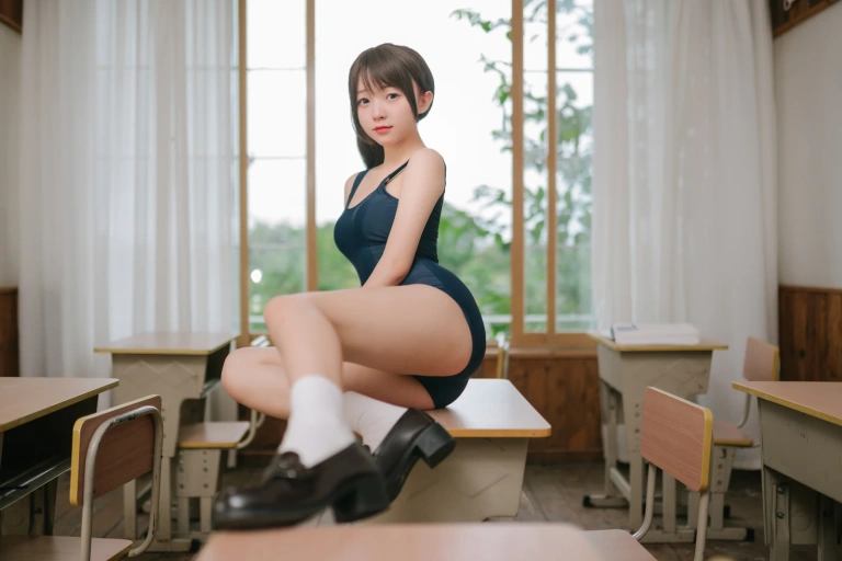 花铃《风纪委员死裤水x游泳课风纪委员》主题写真：93张全套美图
