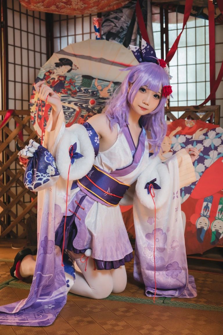 焖焖碳《独角兽和服》主题写真：30张全套美图