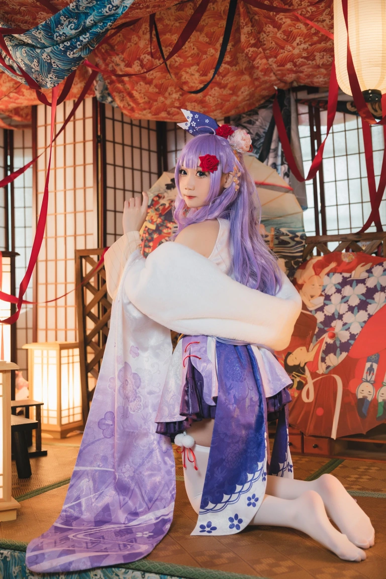 焖焖碳《独角兽和服》主题写真：30张全套美图