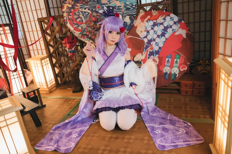 焖焖碳《独角兽和服》主题写真：30张全套美图
