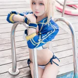阿包也是兔娘《谜之女主角X毛水着》主题写真：25张全套美图