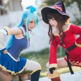瓜希酱《阿库娅单人+与惠惠双人》主题写真：18张全套美图
