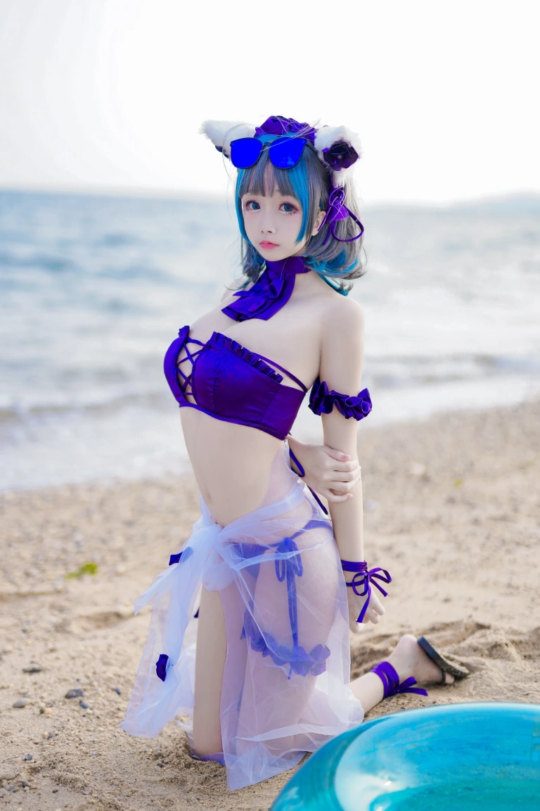 日奈娇(椎名莜)《柴郡猫泳装》主题写真：41张全套美图