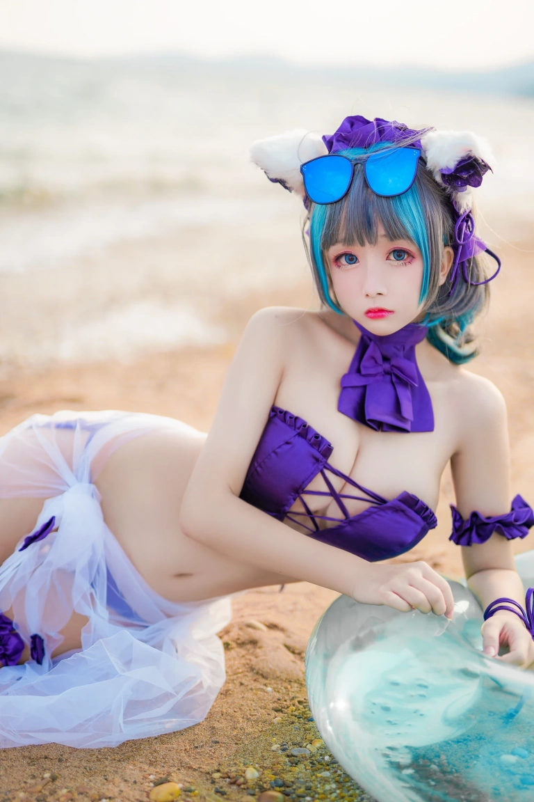 日奈娇(椎名莜)《柴郡猫泳装》主题写真：41张全套美图