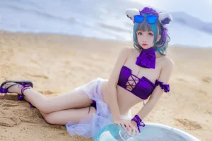 日奈娇(椎名莜)《柴郡猫泳装》主题写真：41张全套美图