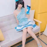 面饼仙儿《黑猫打歌服》主题写真：12张全套美图