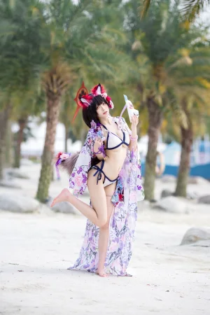 九柒喵《蔚蓝档案 狐坂若藻泳装》主题写真：23张全套美图