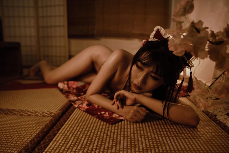 不呆猫《绳子和服》主题写真：110张全套美图，含2个视频