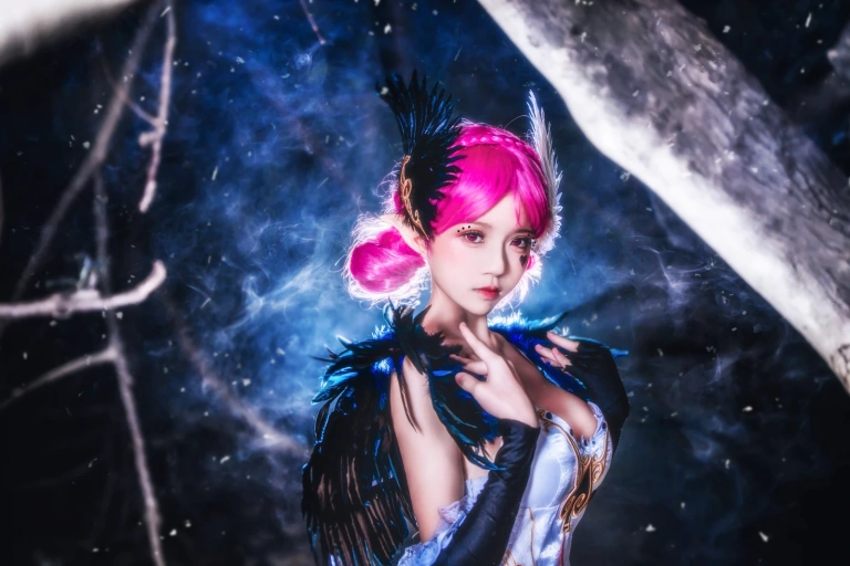 桜桃喵《天鹅之梦》主题写真：12张全套美图