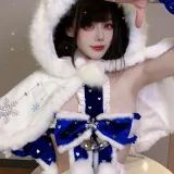 九言《圣诞礼物 蓝色冬季》主题写真：30张全套美图，含6个视频