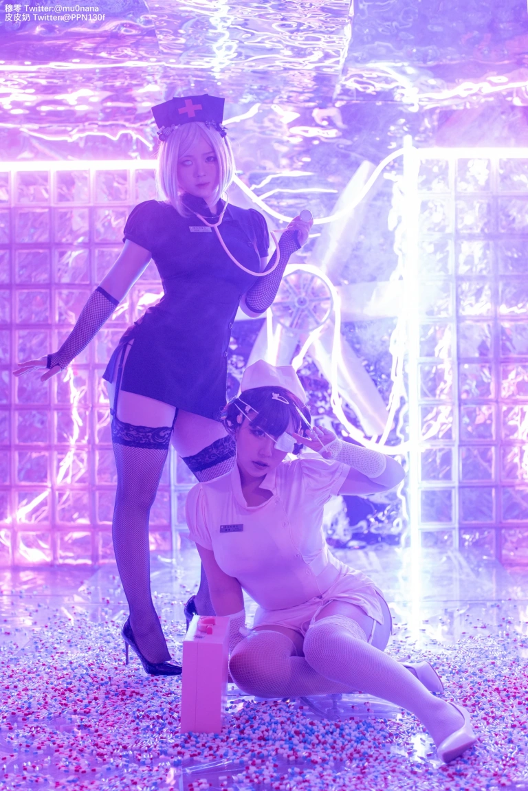 皮皮奶&喵零《万圣节邪恶护士》主题写真：60张全套美图