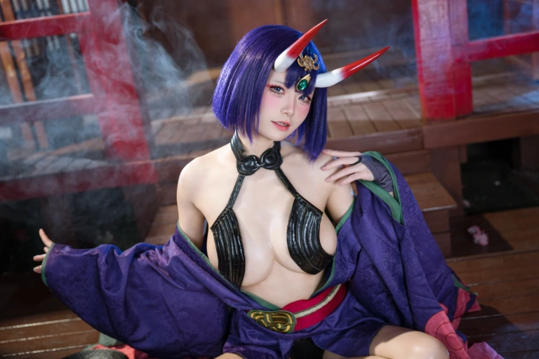 九柒喵《FGO 酒吞童子原皮》主题写真：92张全套美图