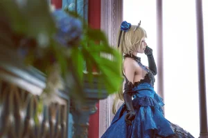 阿包也是兔娘《贞德婚纱》主题写真：26张全套美图