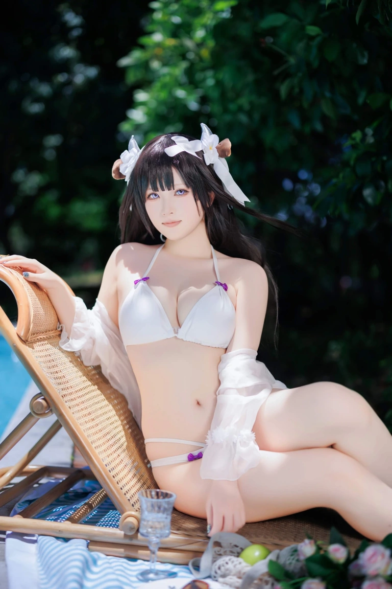屿鱼《碧蓝航线 樫野泳装》主题写真：25张全套美图