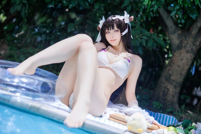 屿鱼《碧蓝航线 樫野泳装》主题写真：25张全套美图