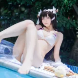 屿鱼《碧蓝航线 樫野泳装》主题写真：25张全套美图